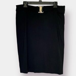 Cato Pencil Skirt Gold Toned Buckle Black Size 12